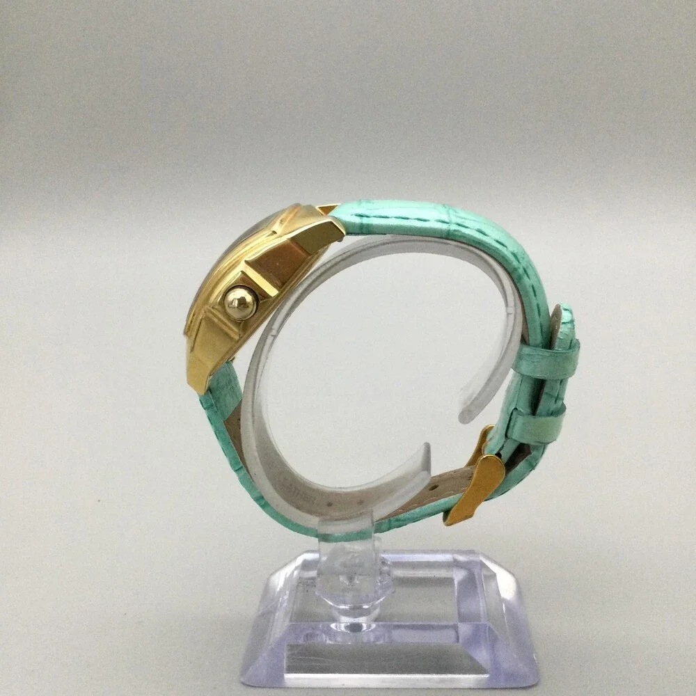 Invicta Lupah Music Crystal Women Watch 29mm Gold Tone Leather LE New Battery
